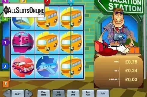 Win screen. Vacation Station from Playtech
