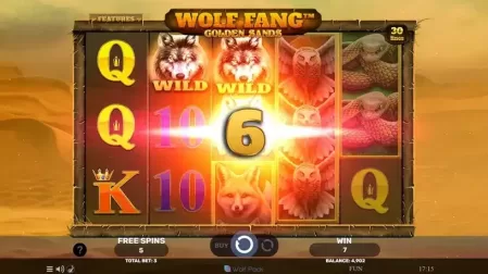 Wolf Fang – Golden Sands slot screenshot 4