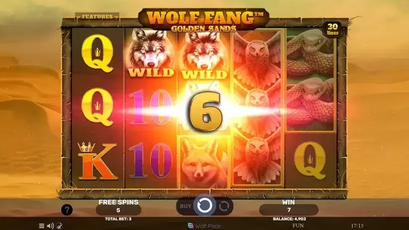 Wolf Fang – Golden Sands slot screenshot 4