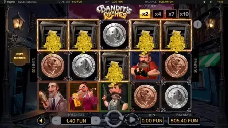 Bandit's Riches slot screenshot 2