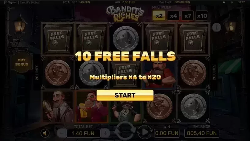 Bandit's Riches slot screenshot 3