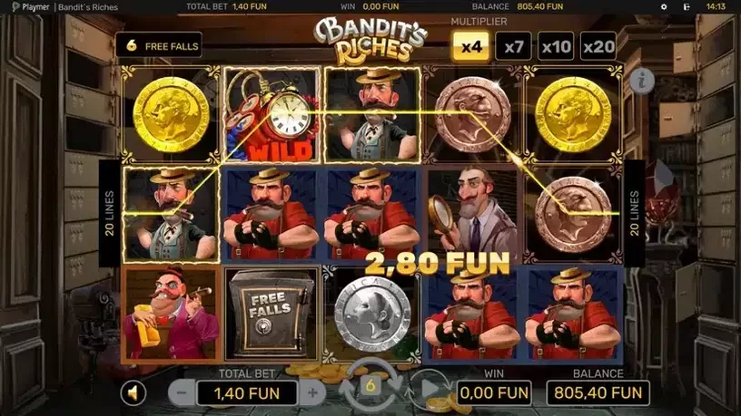 Bandit's Riches slot screenshot 4
