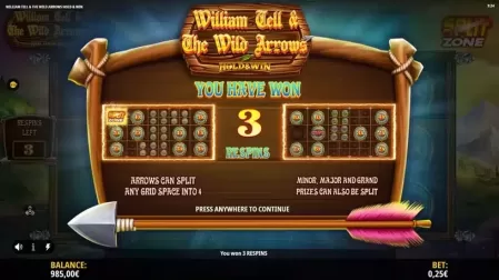 William Tell & The Wild Arrows slot screenshot 3