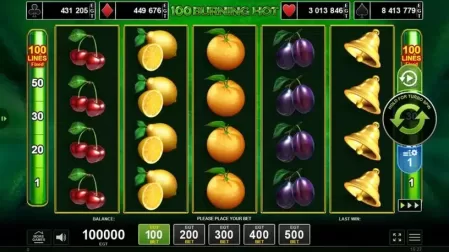 100 Burning Hot slot screenshot 1