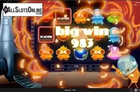 Big win screen. 2050 Escape From Mars from Espresso Games