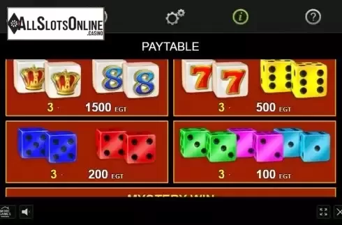 Paytable screen 2