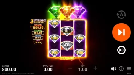 3 Supercharged Diamonds: Hold and Win slot screenshot 4