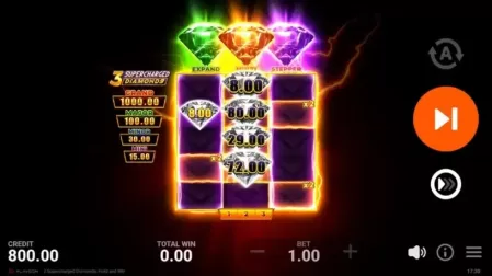 3 Supercharged Diamonds: Hold and Win slot screenshot 5