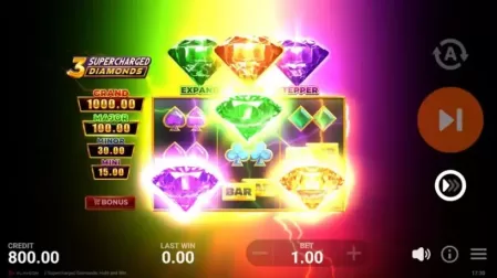 3 Supercharged Diamonds: Hold and Win slot screenshot 2