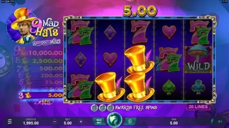 9 Mad Hats slot screenshot 2