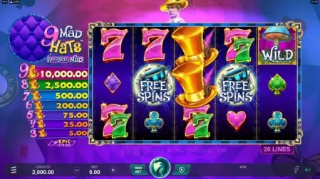 9 Mad Hats slot screenshot 1