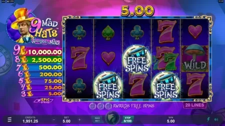 9 Mad Hats slot screenshot 4