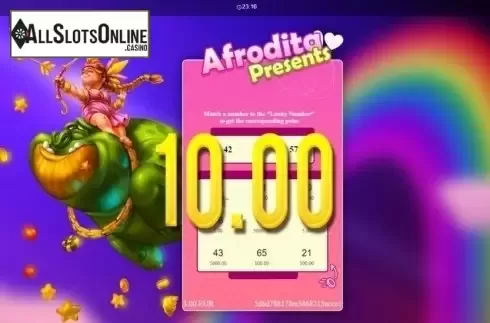 Win Screen. Afrodita Presents from Betixon