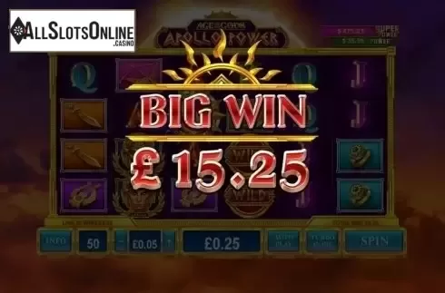 Big Win. Age of the Gods: Apollo Power from Playtech Origins