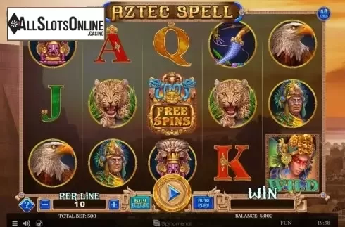 Reel Screen. Aztec Spell from Spinomenal