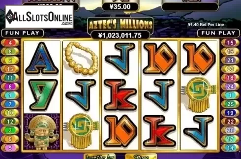 Reel Screen. Aztecs Million from RTG
