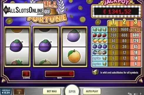 Paytable 1. Bell Of Fortune from Play'n Go