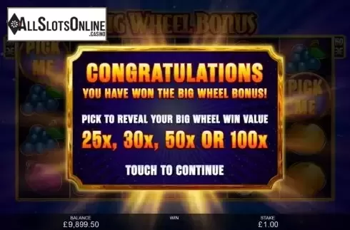 Bonus Game Win Screen 2