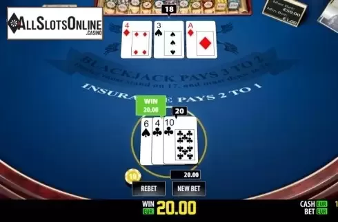 Win screen 1. BlackJack Single Pro (World Match) from World Match