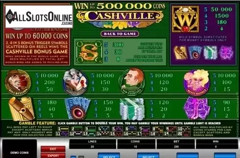 Screen2. Cashville from Microgaming
