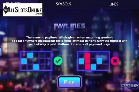 Paylines. Code 243-0 from Spinmatic