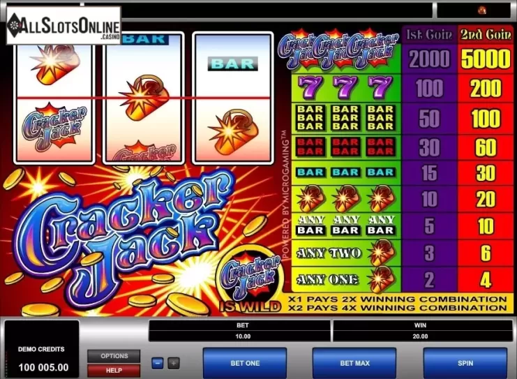 Screen3. Cracker Jack from Microgaming