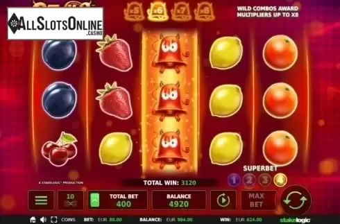 Win Screen. Devils from StakeLogic