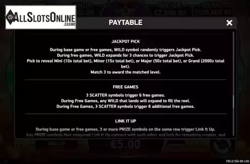 Features screen