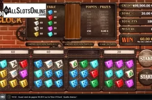 Win Screen . Dice O Clock from GAMING1
