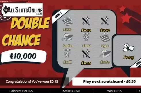 Win Screen. Double Chances S from Gluck Games