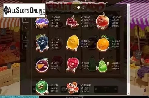 Pay Table screen 2