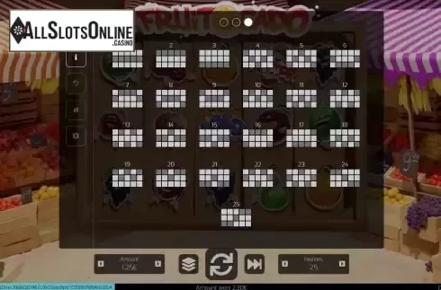 Pay Lines screen