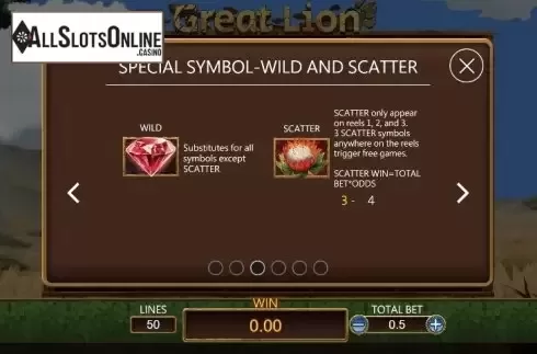 Paytable 3. Great Lion (Dragoon Soft) from Dragoon Soft