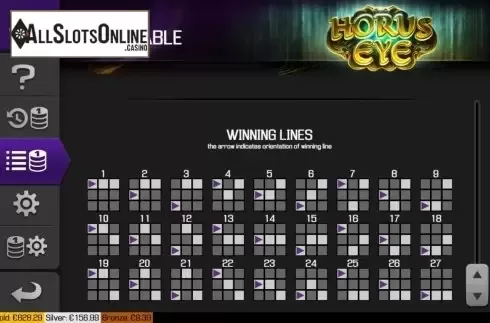 Paytable screen 3. Horus Eye (Apollo Games) from Apollo Games