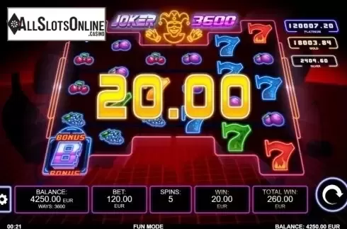 Free Spins 3. Joker 3600 from Kalamba Games