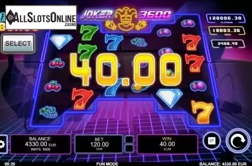 Win Screen 1. Joker 3600 from Kalamba Games