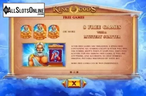 Paytable 2. King of Gods from Skywind Group