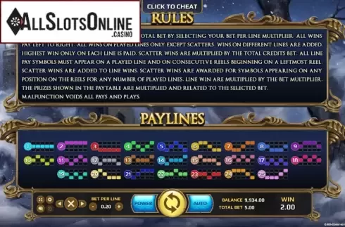 Paylines. Lady Hawk from EAgaming