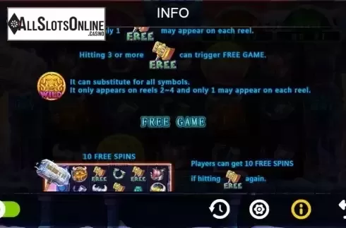 Free Spins screen