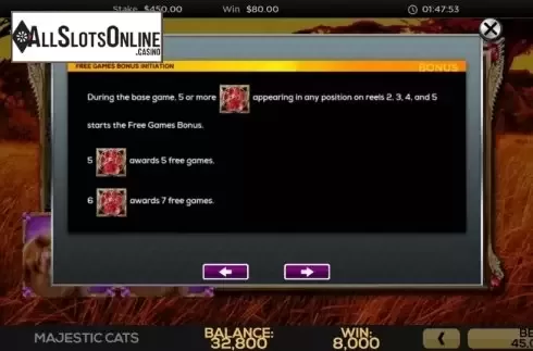 Game Rules 1. Majestic Cats from High 5 Games