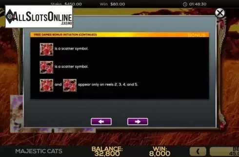 Game Rules 2. Majestic Cats from High 5 Games