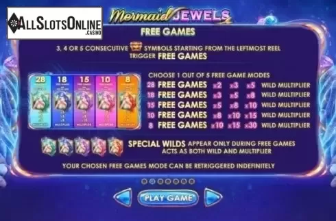 Paytable 2. Mermaid Jewels from Skywind Group