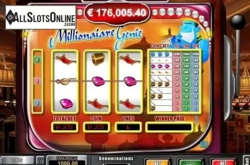 Game Workflow screen. Millionaire Genie from GVG