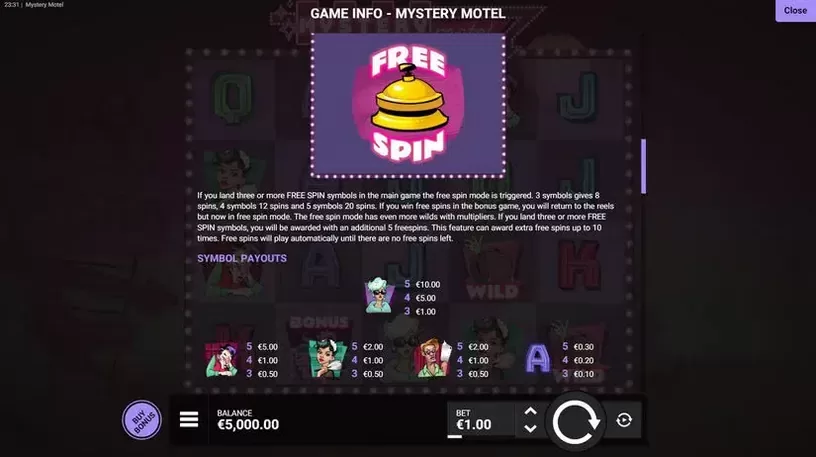 Mystery Motel slot screenshot 4