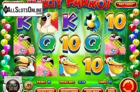 Game Workflow screen. Party Parrot from Rival Gaming