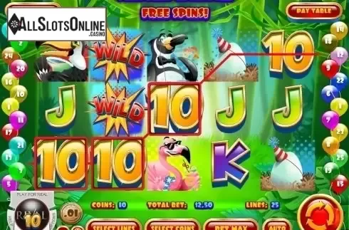Win screen. Party Parrot from Rival Gaming