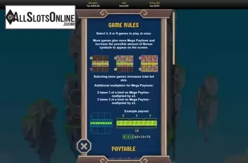 Game rules screen