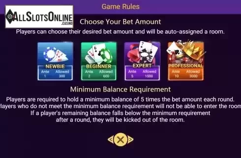 Choose your room screen