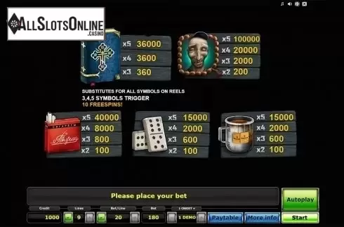 Paytable . Prison from Others