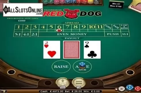Game Screen. Red Dog (NetEnt) from NetEnt